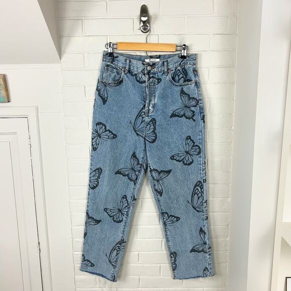 Pacsun Eco Butterfly High Waisted Straight Leg Jeans Size 28 - Picture 2 of 12